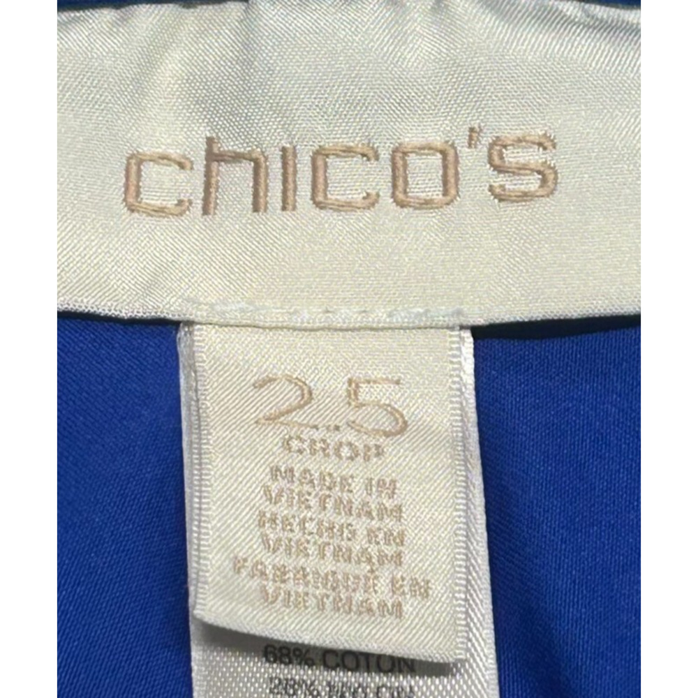 Chicos Pants Womens Large 14 2.5 Blue Cargo Actual 35X27 Crop Roll Up Hi‎ Rise - Picture 8 of 11